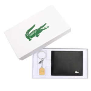 Ví Nam Lacoste FG Billfold And Keychain NH4480FG N21 Màu Đen - Quà tặng hàng hiệu