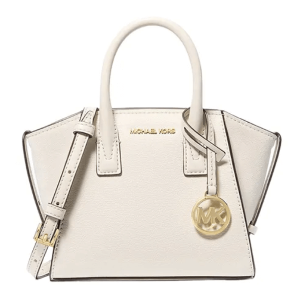 Túi Xách Tay Nữ Michael Kors MK Avril Extra-Small Leather And Suede Satchel 35F4G4VC0L Trắng Kem - quà tặng hàng hiệu