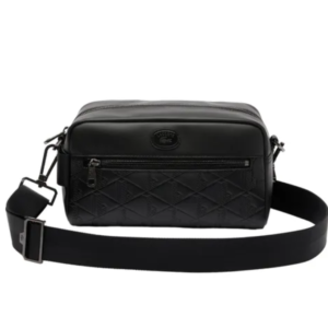 Túi Đeo Chéo Nam Lacoste Leather Monogram Print Pouch Purse NH4398MR Đen - Qùa tặng hàng hiệu