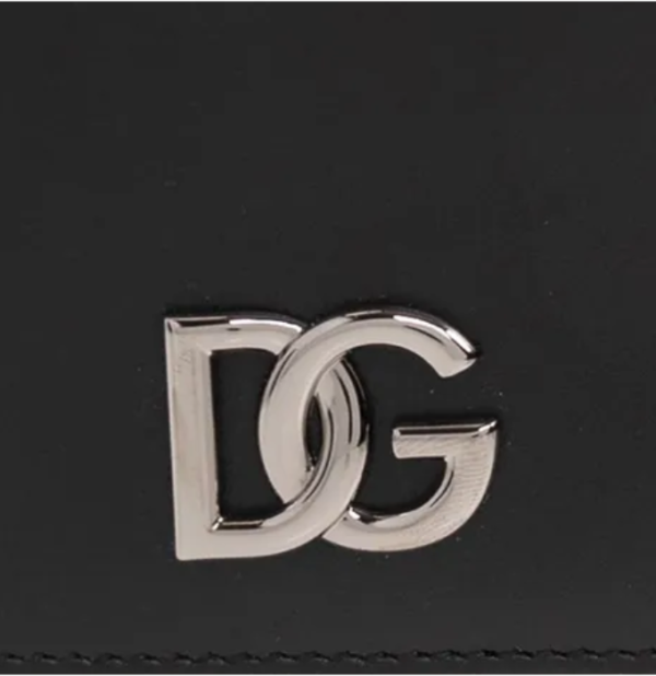 Ví Cầm Tay Nam Dolce & Gabbana D&G Black Leather With Logo DG BP3102 AW576 80999 Màu Đen quà tặng hàng hiệu