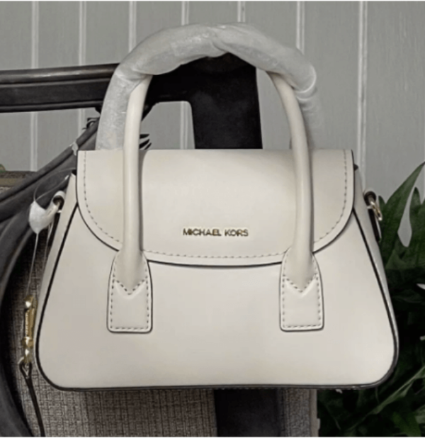 Túi Michael Kors MK Katya Small Leather Satchel Crossbody Handbag Cream Bag 35F4G3OC5L Màu Trắng - Quà tặng hàng hiệu