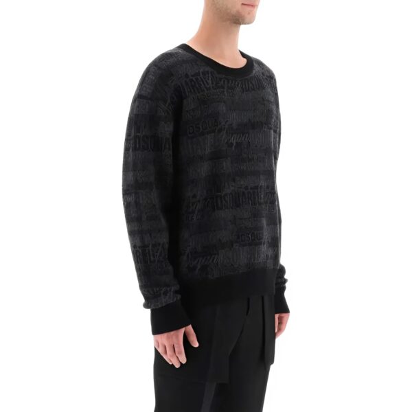 Áo Len Nam Màu Đen Sweater S74HA1385 S18339 962BG DSquared2