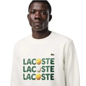 Áo Nỉ Sweater Nam Màu Trắng Printed Fleece Sweatshirt SH7421 70V Lacoste