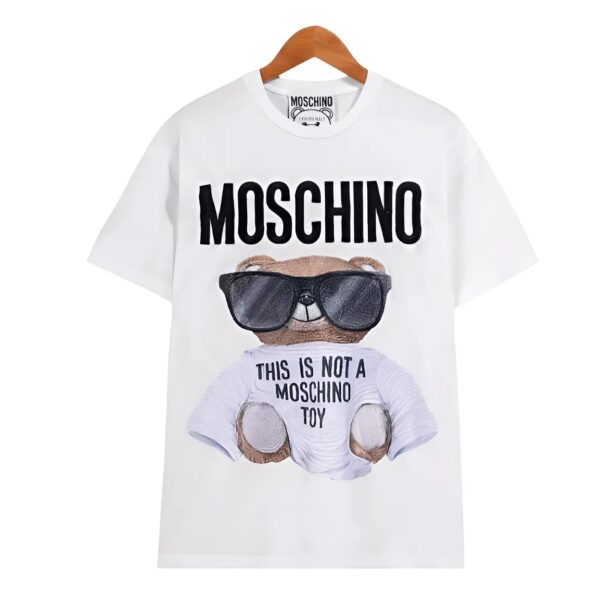 Áo Phông Màu Trắng Size XS Logo And Teddy Bear T-Shirt T070252402001 Moschino