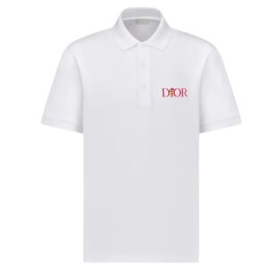 Áo Polo Nam Màu Trắng Loose Fit Dior Jardin Dior