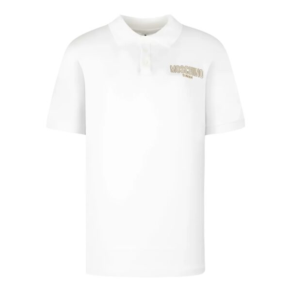 Áo Polo Nam Màu Trắng White With Logo Printed V3A1608 9411 0001 Moschino