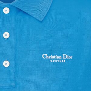 Áo Polo Nam Màu Xanh Blue With Logo Embroidered 483J834A0931 580 Size S Dior