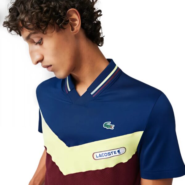 Áo Polo Nam Màu Xanh Đỏ N_TL Slim Fit Tennis Seamless Effect DH1099.IZF Lacoste