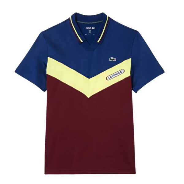 Áo Polo Nam Màu Xanh Đỏ Size 2 N_TL Slim Fit Tennis Seamless Effect DH1099.IZF Lacoste