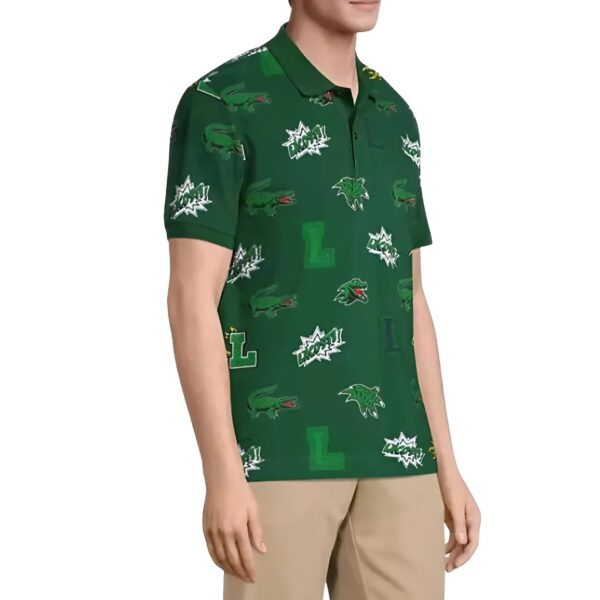 Áo Polo Nam Màu Xanh Lá Size 2 Crocodile Comic Print Shirt PH1464-PZ1