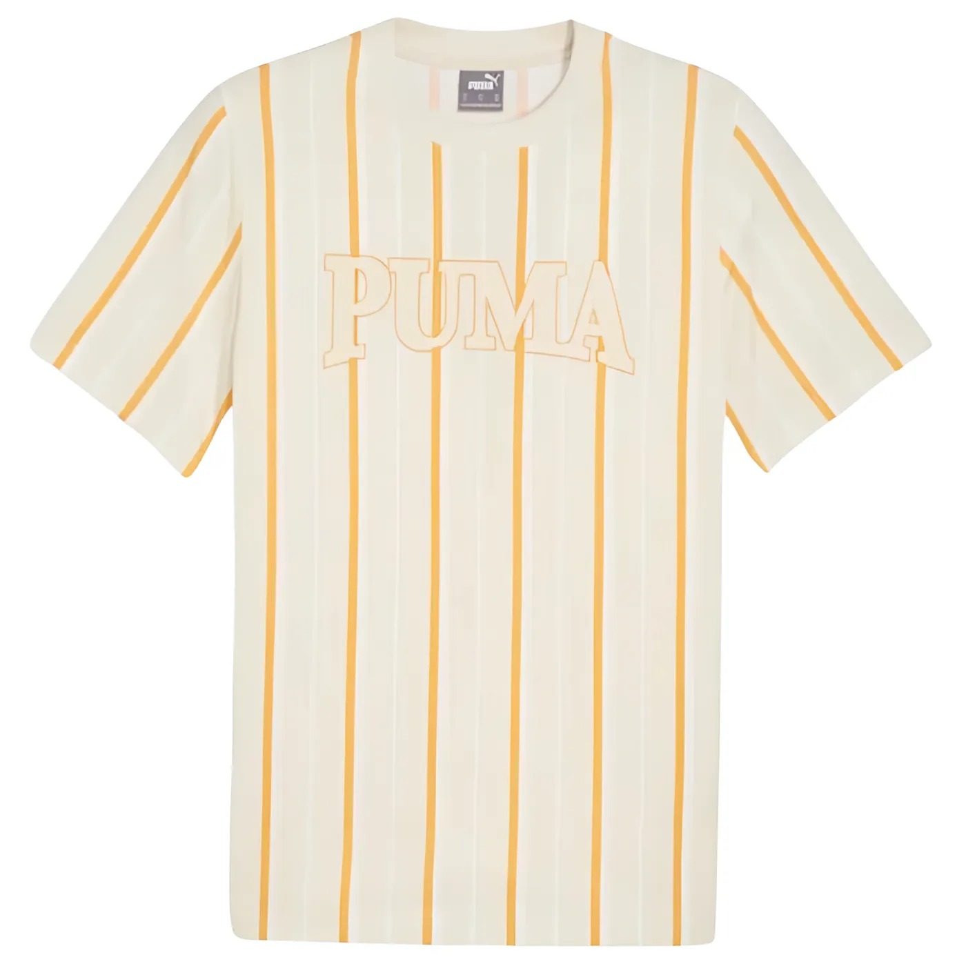 Áo Thun Nam Màu Be Vàng Men's Round Neck Short Sleeve Striped TShirt Squad 678973_87 Puma