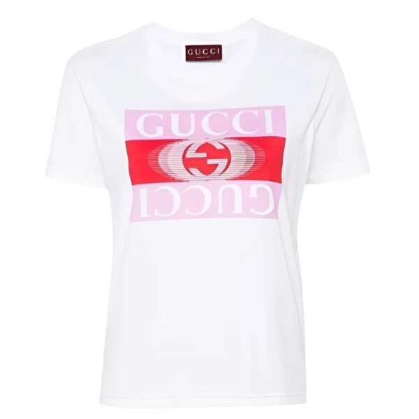 Áo Thun Nữ Màu Trắng Size S White With Logo Printed T-Shirt 787299XJGS79280