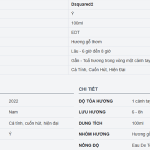 Chi Tiết Nước Hoa Nam Dsquared2 2 Wood EDT 100ml