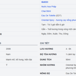 Chi Tiết Nước Hoa Nam Gucci Pour Homme EDT 90ml