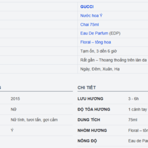 Chi tiết Nước Hoa Nữ Gucci Bamboo For Women EDP Thiết Kế Sang Trọng 75ml