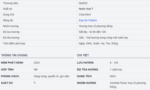 Chi tiết Nước Hoa Nữ Gucci Guilty Elixir Pour Femme EDP 60ml