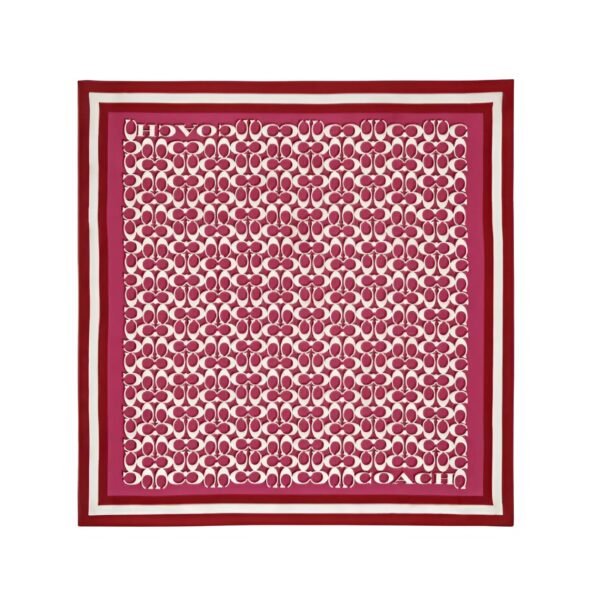 Khăn Nữ Đỏ Signature Print Silk Square Scarf C8362 Coach