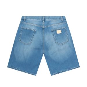 Quần Short Nam Màu Xanh Blue Denim With Gold Tag Embroidered G4I8AP G8N93 S9001 Dolce & Gabbana D&G