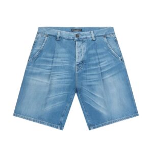 Quần Short Nam Màu Xanh Size 44 Blue Denim With Gold Tag Embroidered G4I8AP G8N93 S9001 Dolce & Gabbana D&G