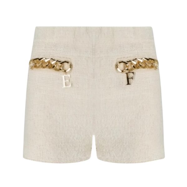 Quần Short Nữ Màu Kem Size 38 With Chain SH00342E2 193 Elisabetta Franchi