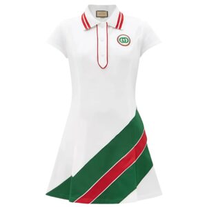 Váy Nữ Phối Màu Web-Striped Piqué Tennis Dress Size M N-HM Gucci GG